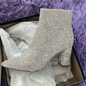 Betsy Johnson SB-CADY RHINESTONE BOOT HEELS